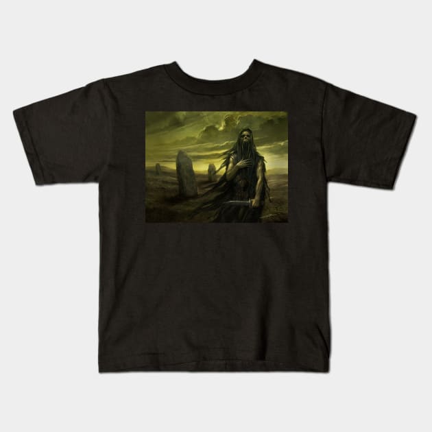 Druid Ghost Kids T-Shirt by AlanLathwell